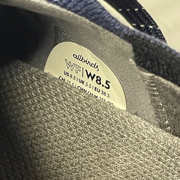 Allbirds Wool Flyer Mizzle Running Shoes Sneakers Navy Blue Sz 8.5 - Picture 7 of 10